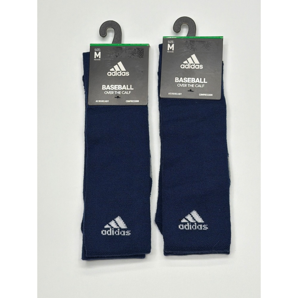 Adidas Baseball Over the Calf Socks Men's Medium Navy AEROREADY Compression